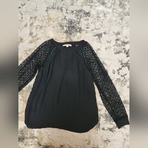 Loft lace sleeve draped blouse